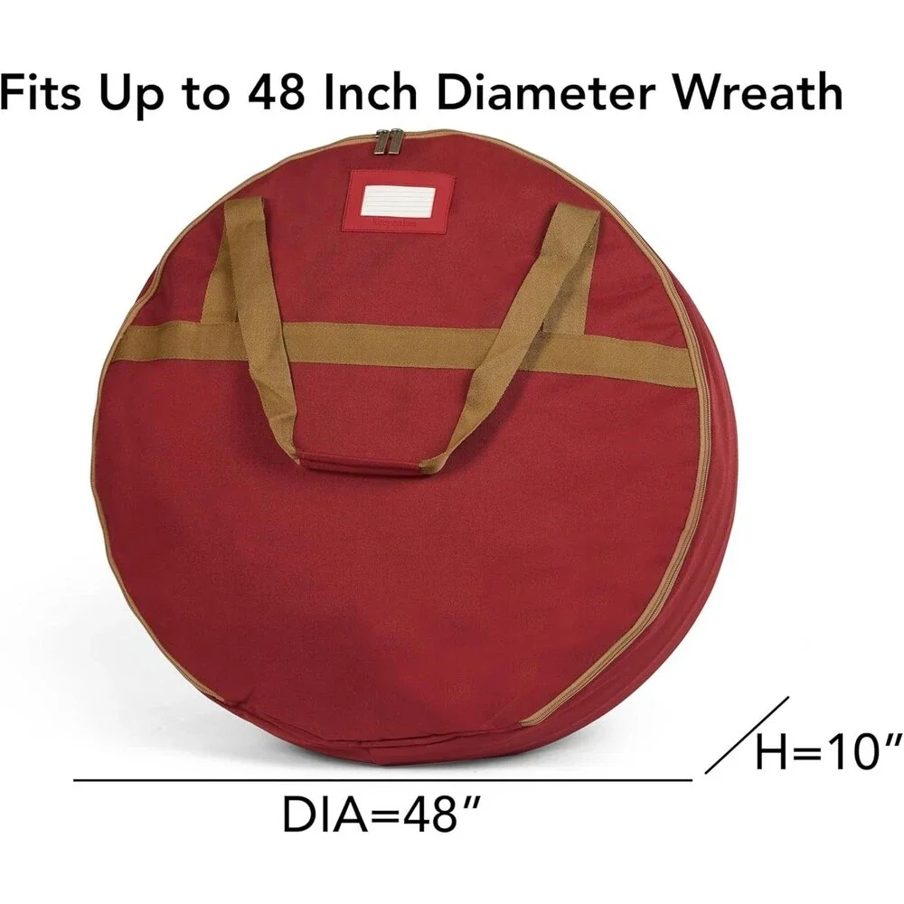 Covermates Keepsakes 48in Wreath Storage Bag Heavy-Duty Polyester w/Buckle Strap